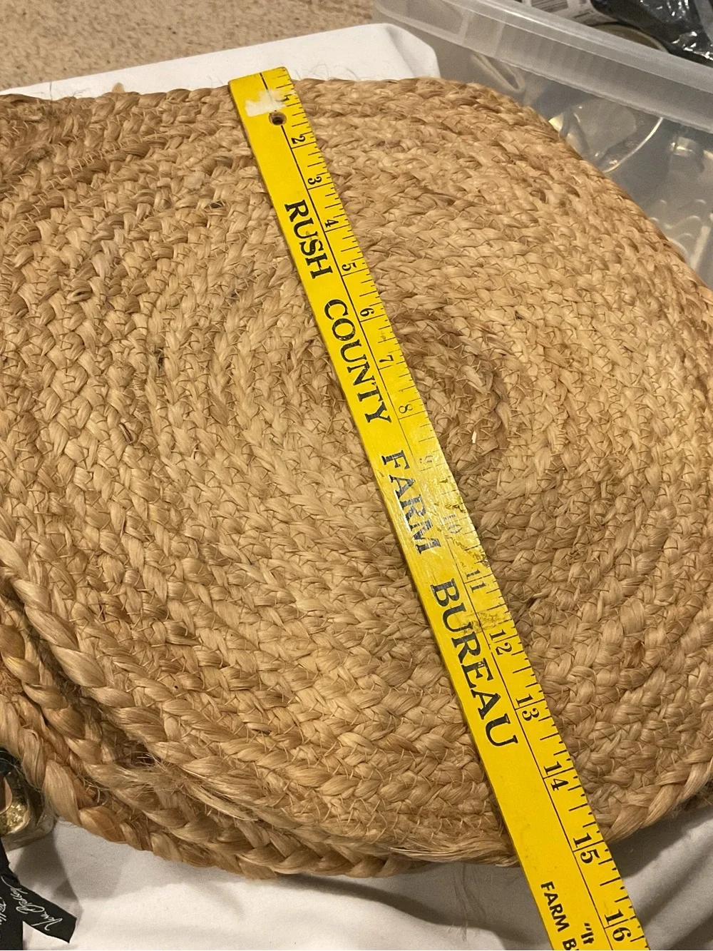 Natural Jute Placemats Seagrass Round Set 6 Neutral Tan Spiraled Braided Mats